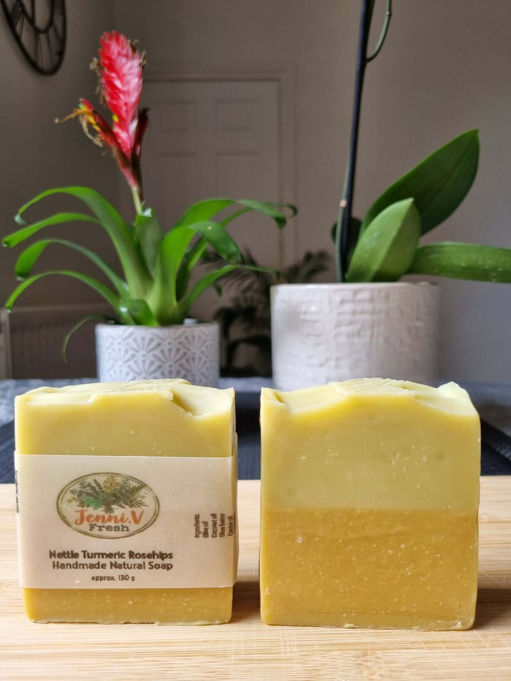 Nettle Turmeric Rosehips w/ goat milk Handmade natural soap