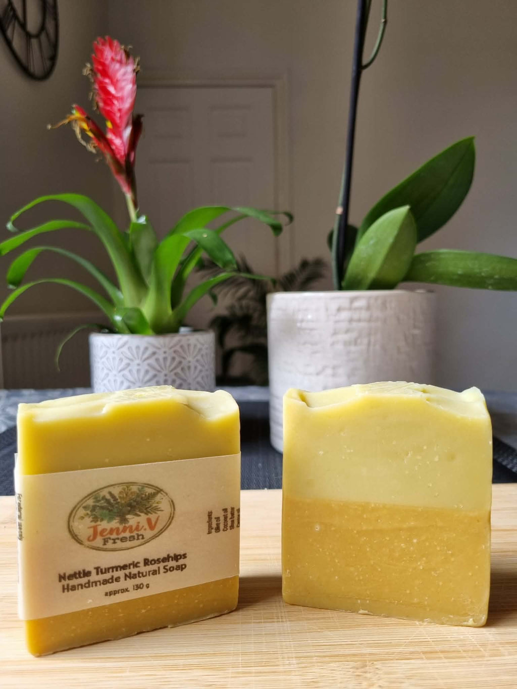 Nettle Turmeric Rosehips w/ goat milk Handmade natural soap