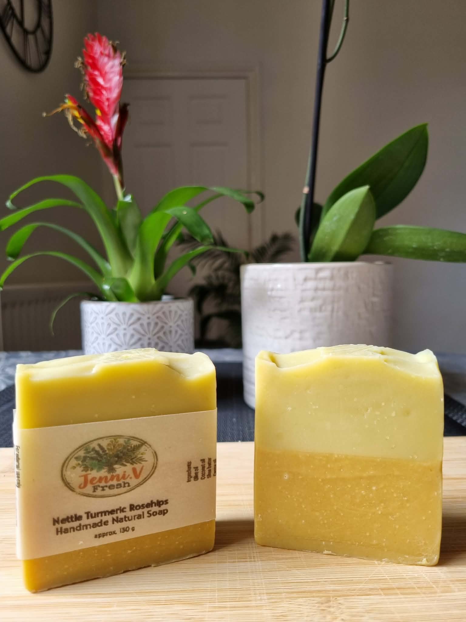 Nettle Turmeric Rosehips w/ goat milk Handmade natural soap