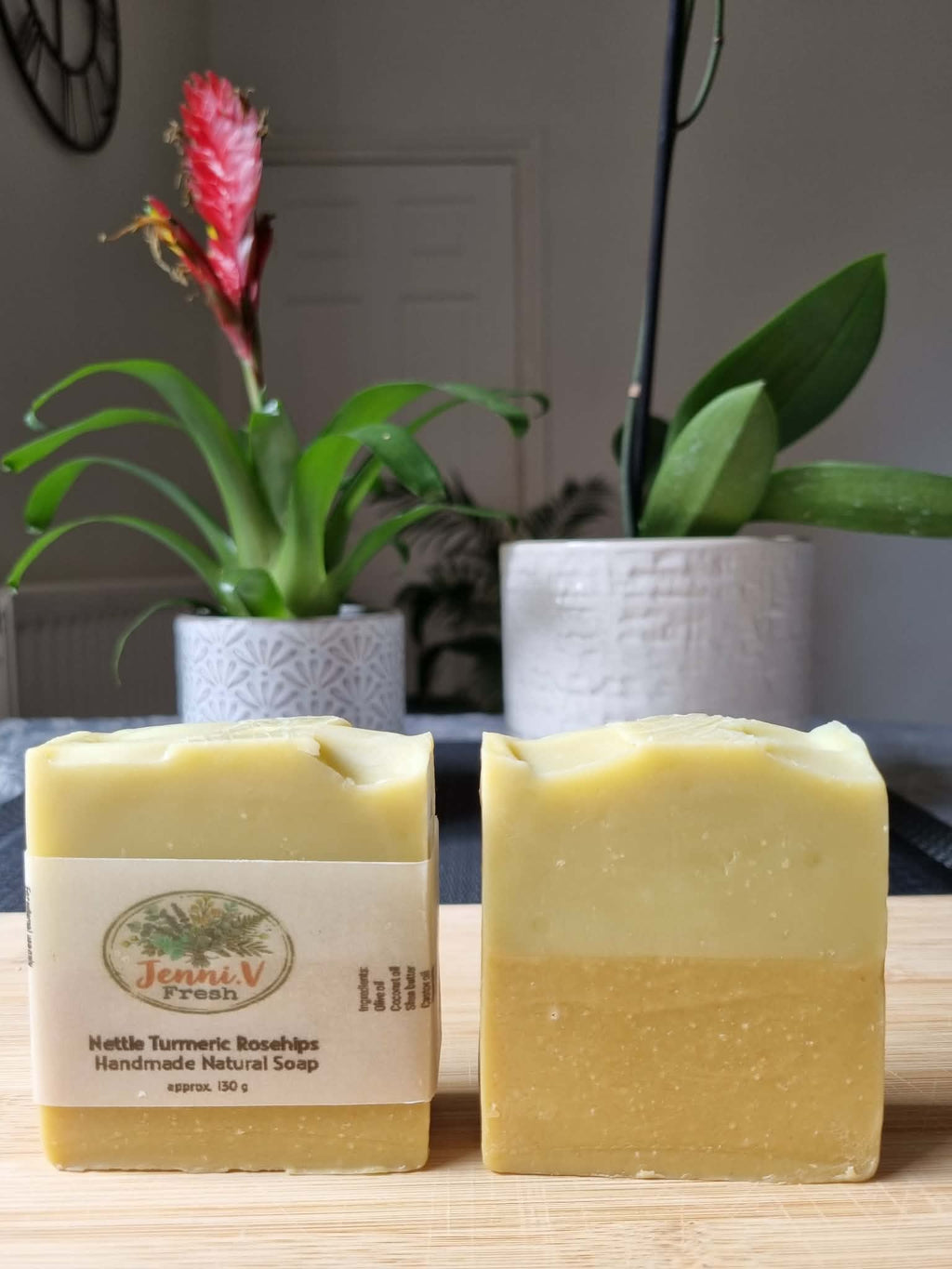 Nettle Turmeric Rosehips w/ goat milk Handmade natural soap