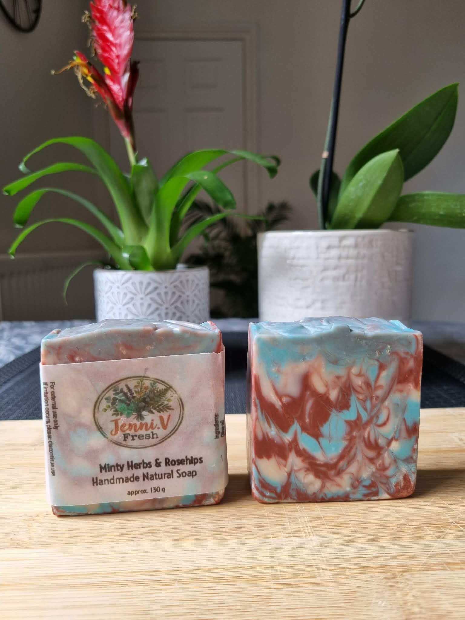 Minty Herbs & Rosehips with Brazilian and Moroccan Clay Handmade Natural Soap